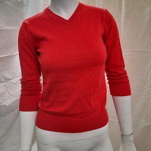 COTTON CASHMERE V-NECK SWEATER XS